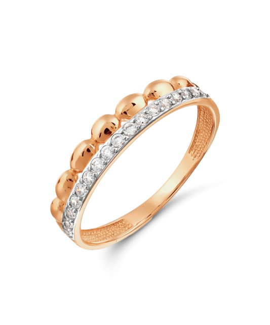 Gold ring with zircons