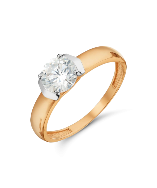 Gold ring with zirconium