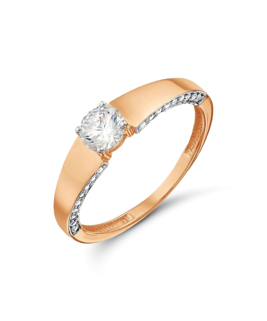 Gold ring with zircons