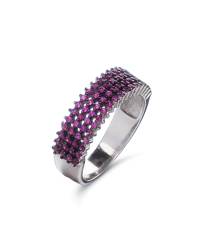 Sterling silver ring with zircons