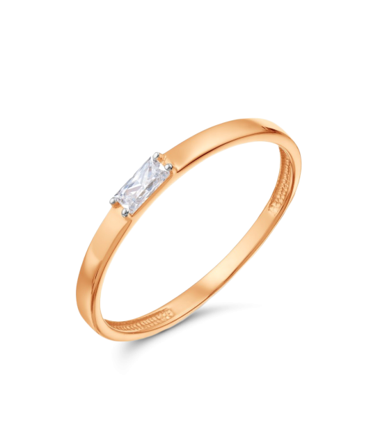 Gold ring with crystal