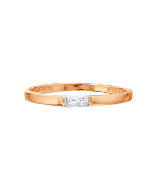 Gold ring with crystal