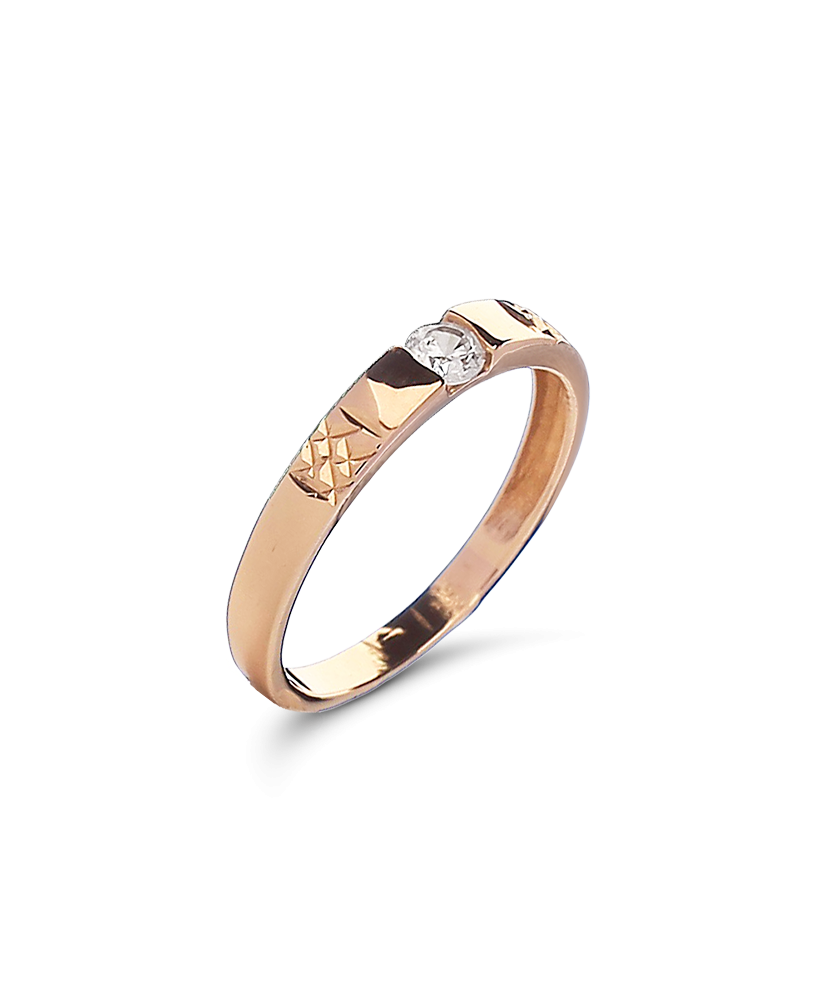 Gold ring with zirconium