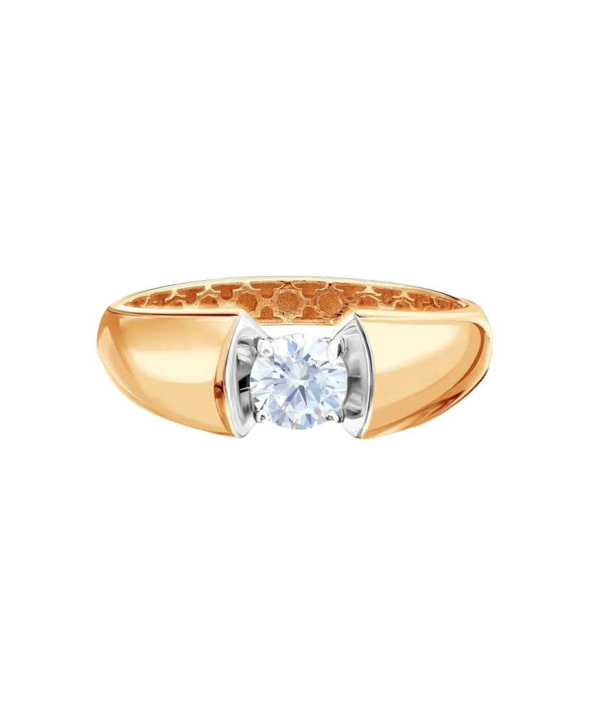 Gold ring with zircons