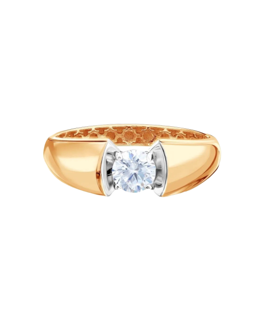 Gold ring with zircons