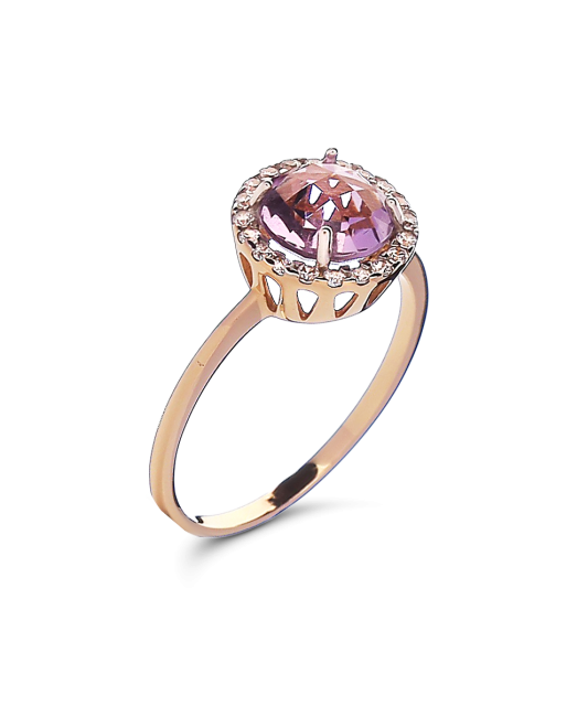 Gold ring with zircons