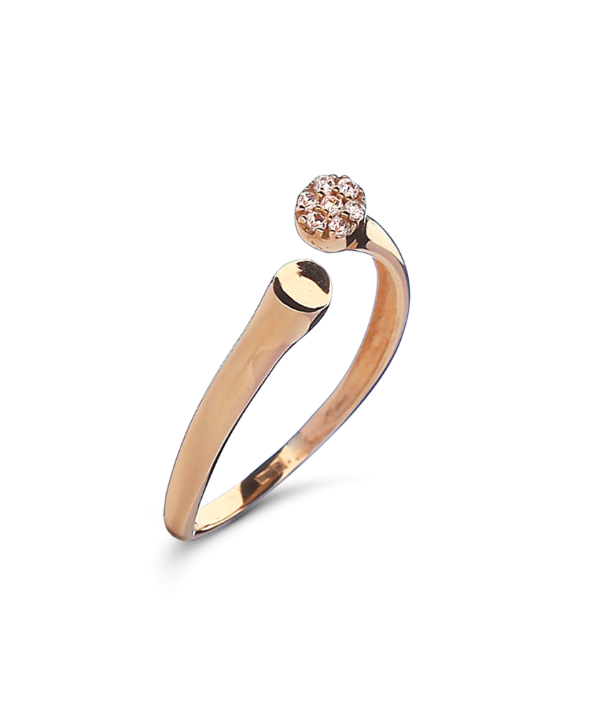 Gold ring with zircons