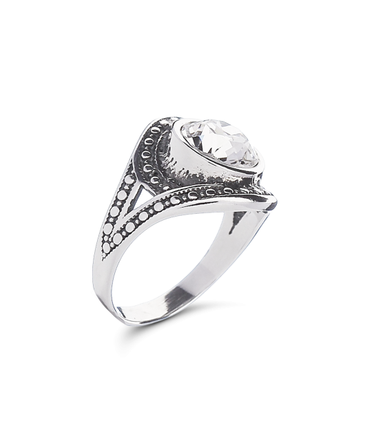 Sidabrinis žiedas su kristalu  - Goldinga