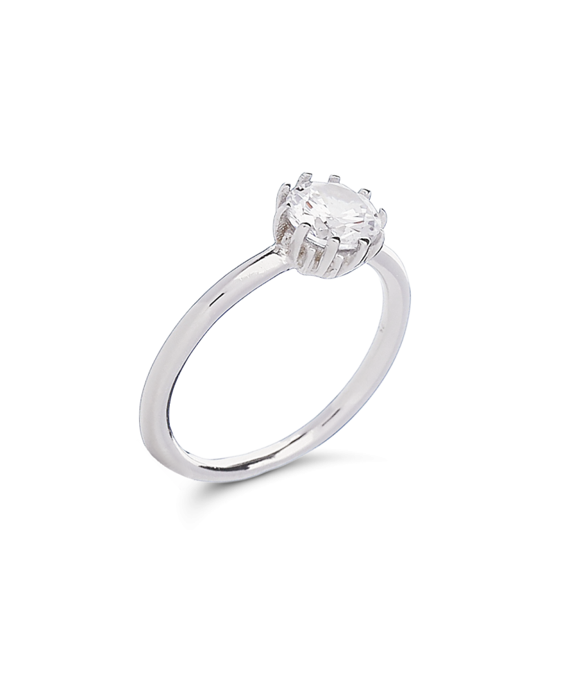 Sterling silver ring with zirconium