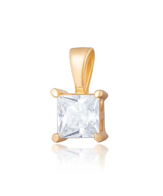 Gold pendant with zirconium