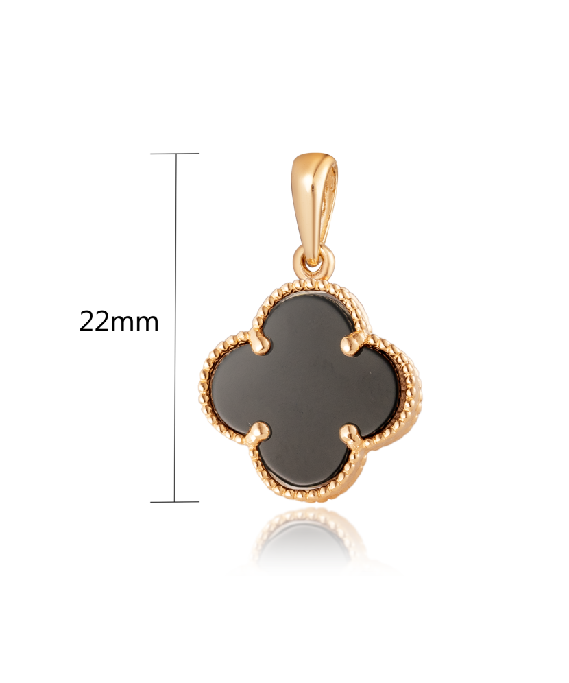 Gold pendant with onyx