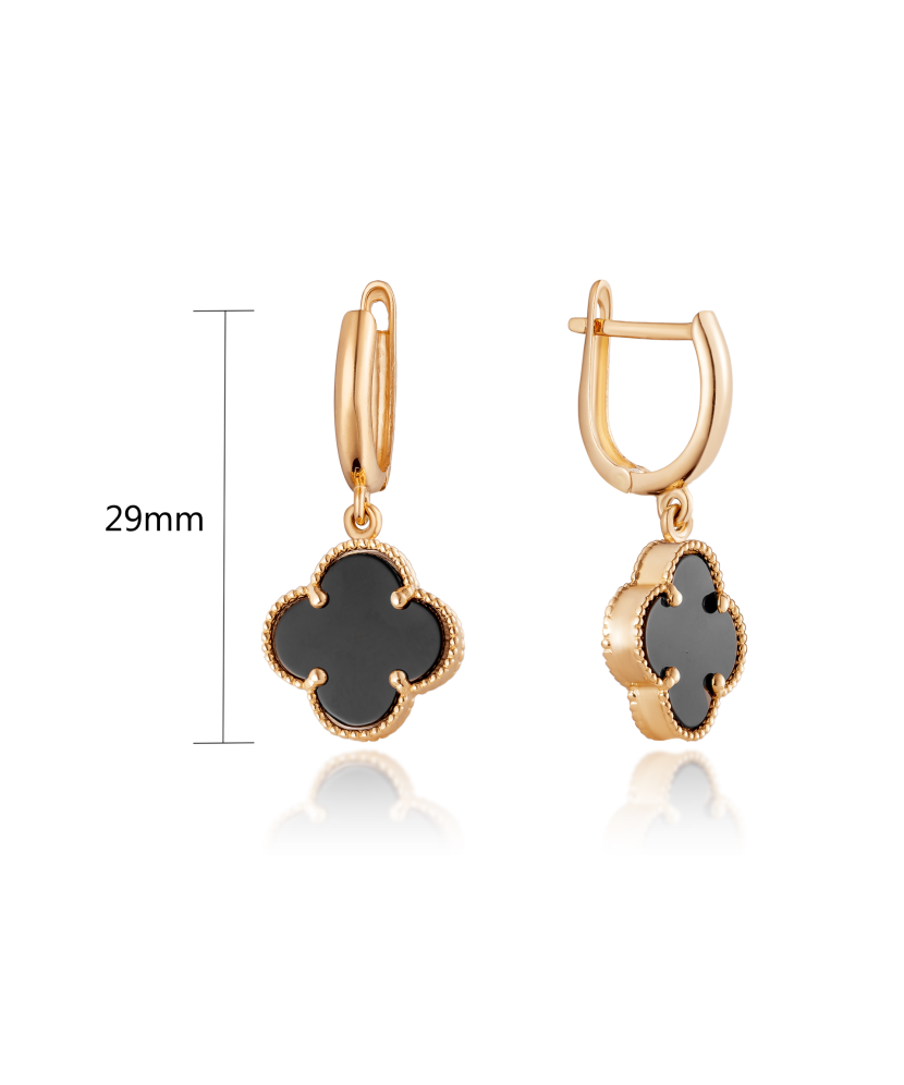 Gold earrings with enamel