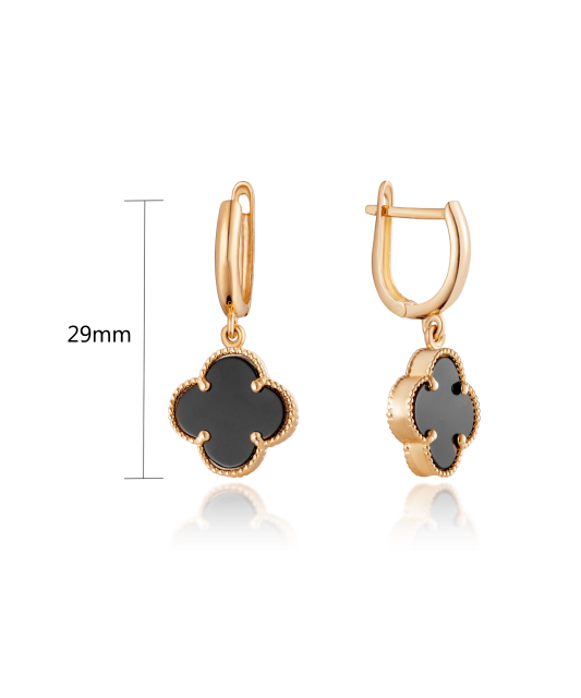 Gold earrings with enamel
