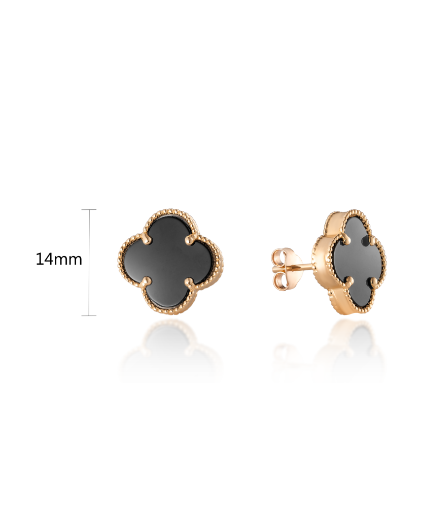 Gold earrings with enamel 14mm