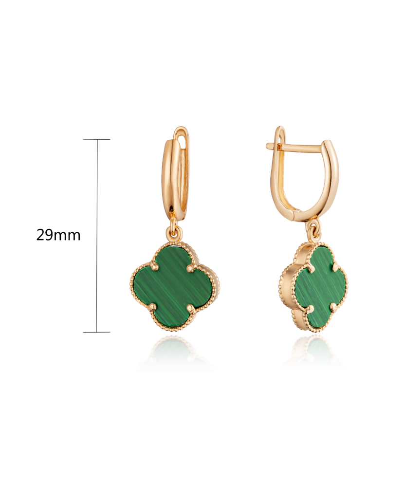 Gold earrings with enamel
