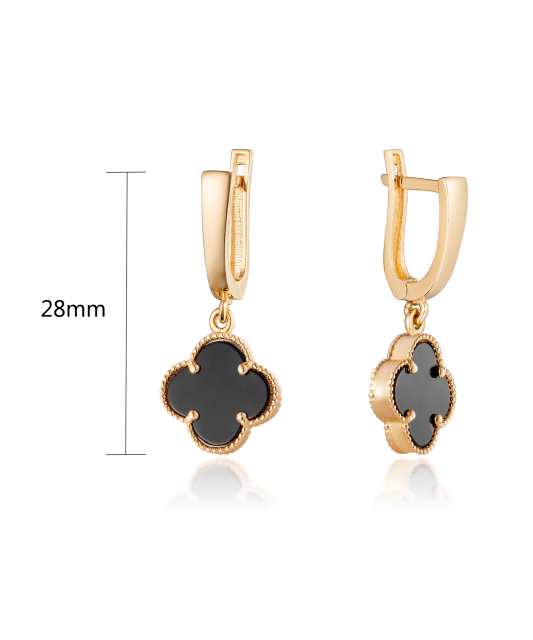 Gold earrings with enamel