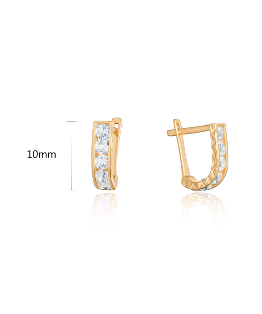 Gold earrings with zircons