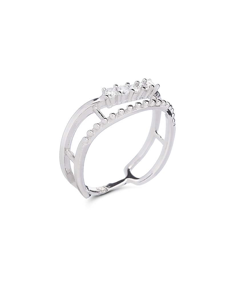 Sidabrinis žiedas su cirkoniais  - Goldinga