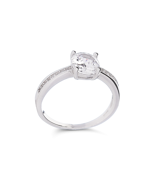 Sterling silver ring with zircons
