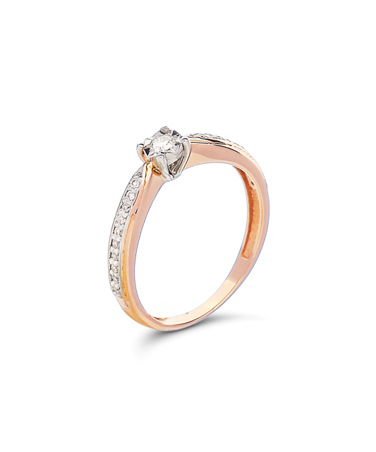 Gold ring with diamond