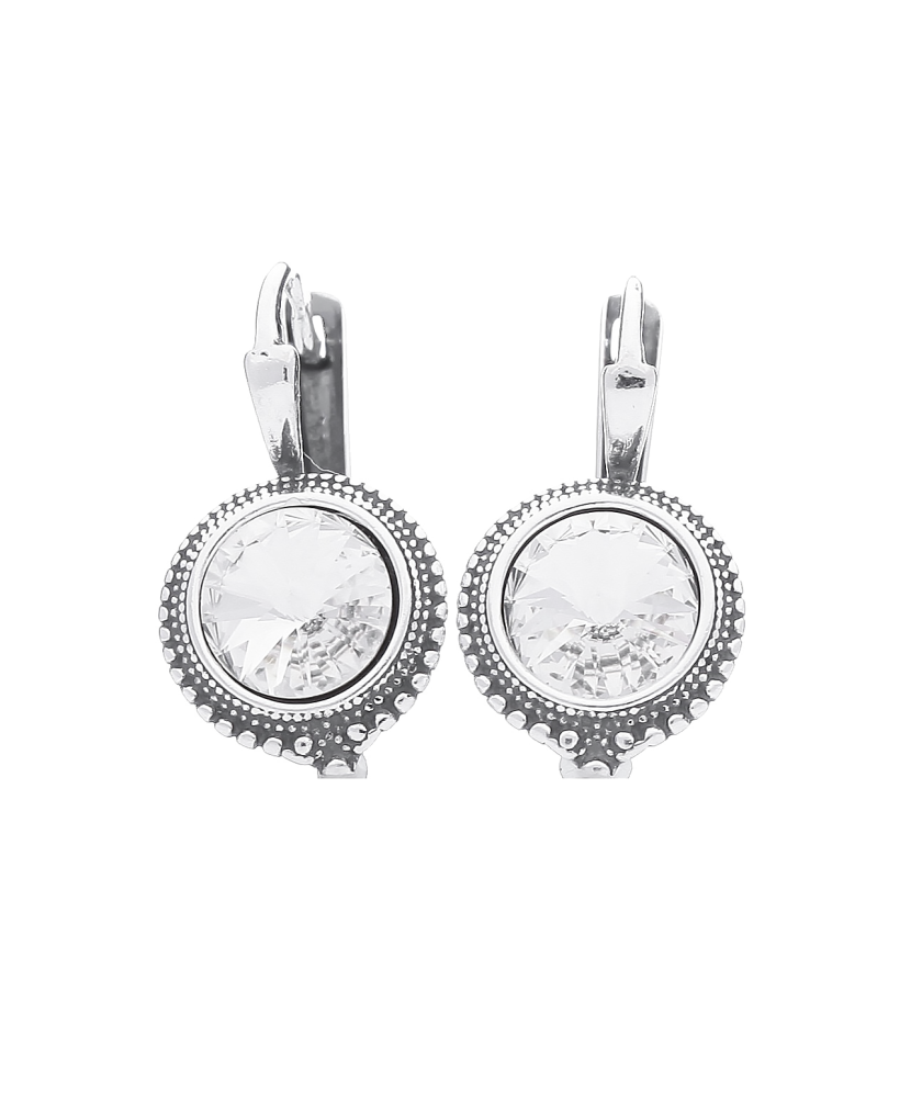 Sterling silver earrings with crystal