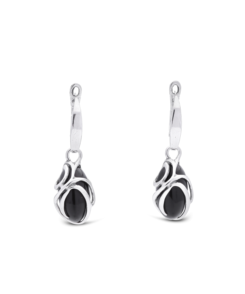 Sterling silver earrings with onyx