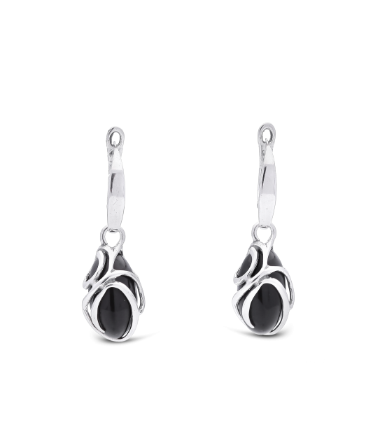 Sterling silver earrings with onyx