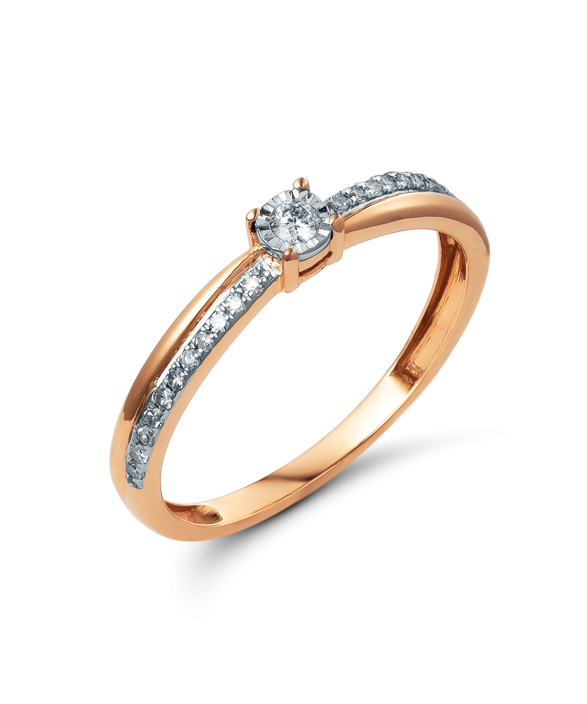 Gold ring with diamonds