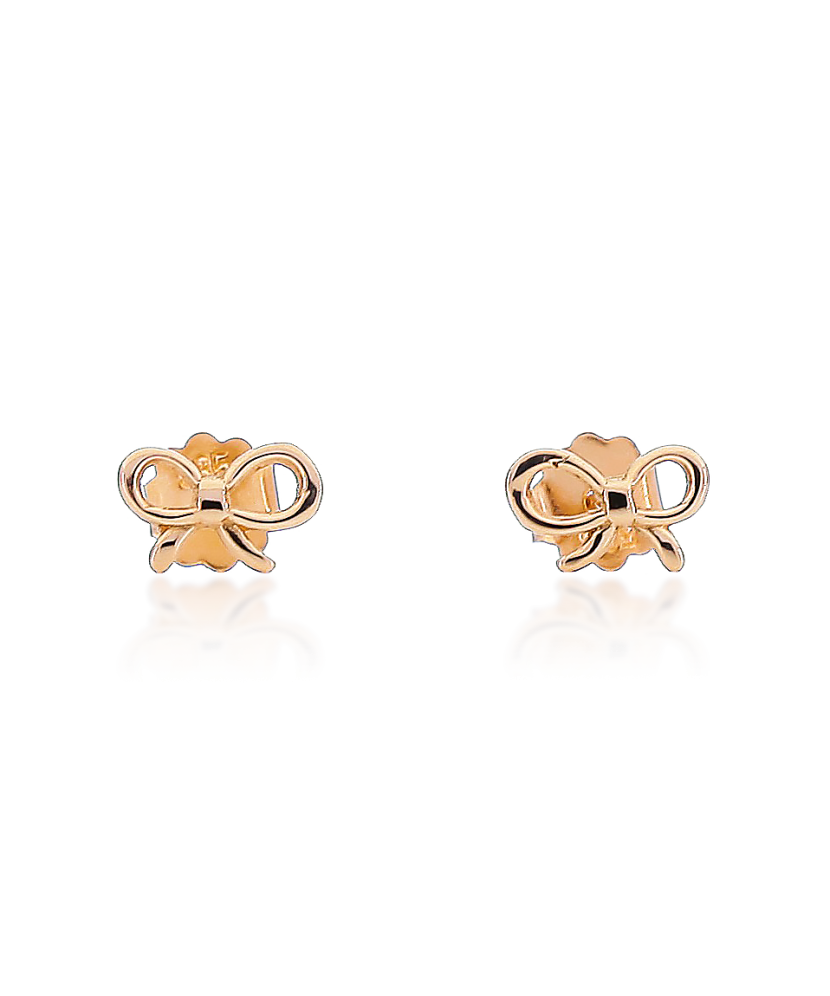 Gold earrings "ribbon"