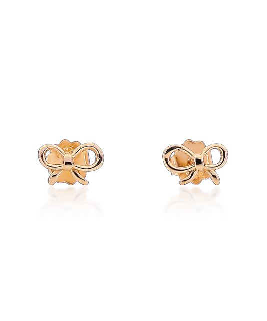 Gold earrings "ribbon"