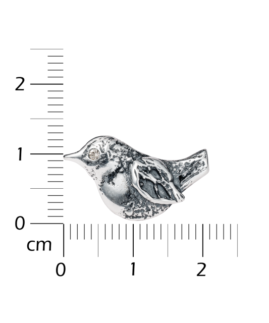 Sterling silver  brooch with zirconium "Bird"