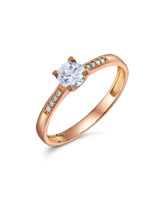 Gold ring with zircons