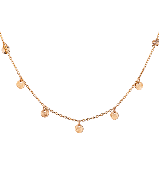 Gold chain with pendants
