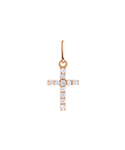 Gold pendant with zirconium "Cross"
