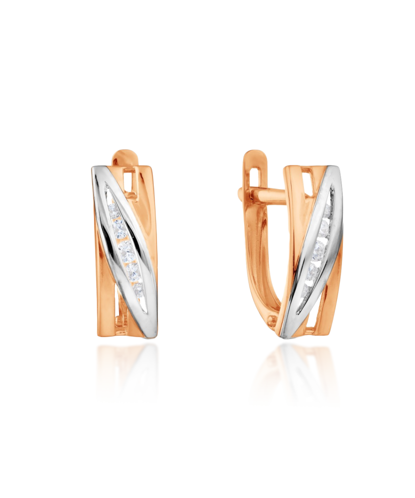 Auksiniai auskarai su cirkoniais  - Goldinga
