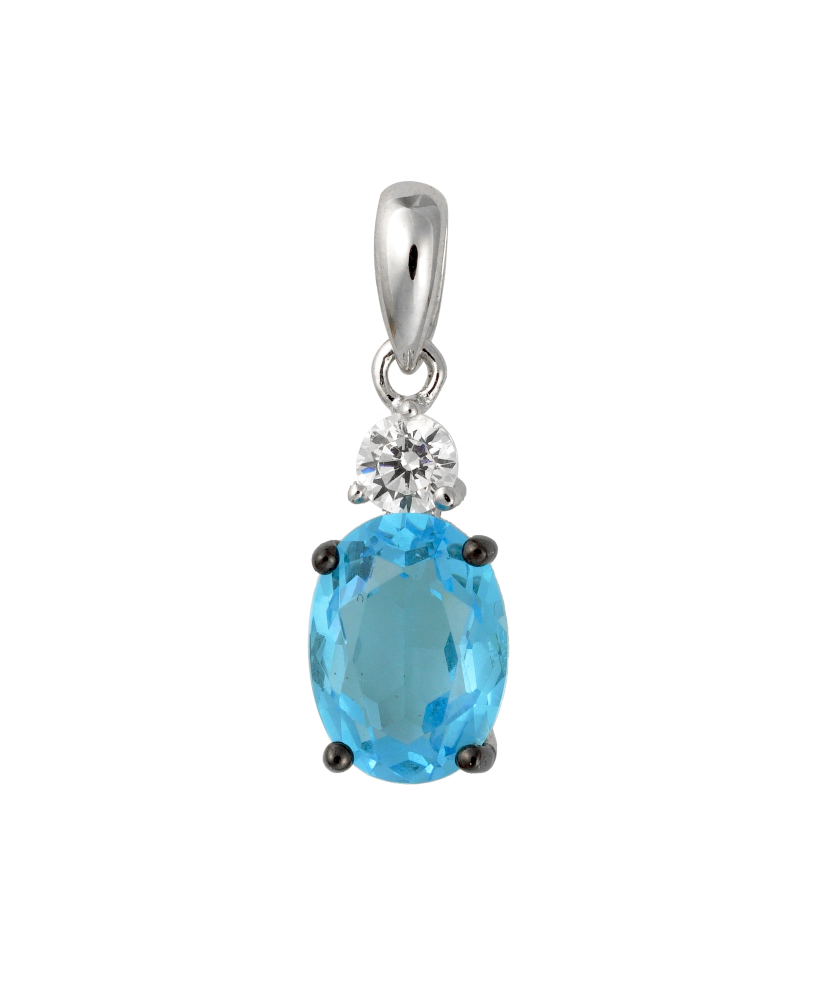 Sterling silver pendant with zircons