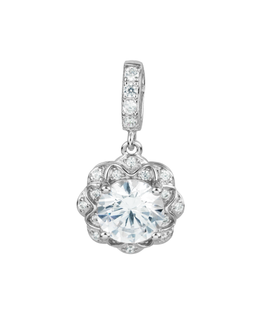 Sterling silver pendant with zircons