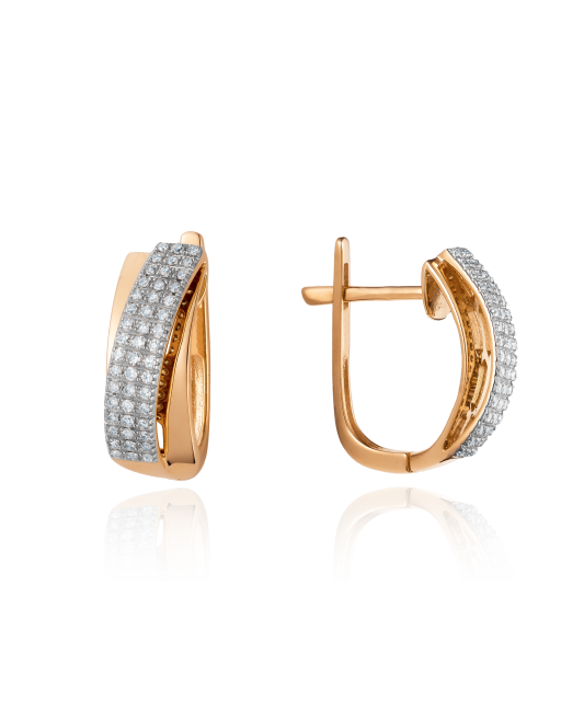 Gold earrings with diamonds