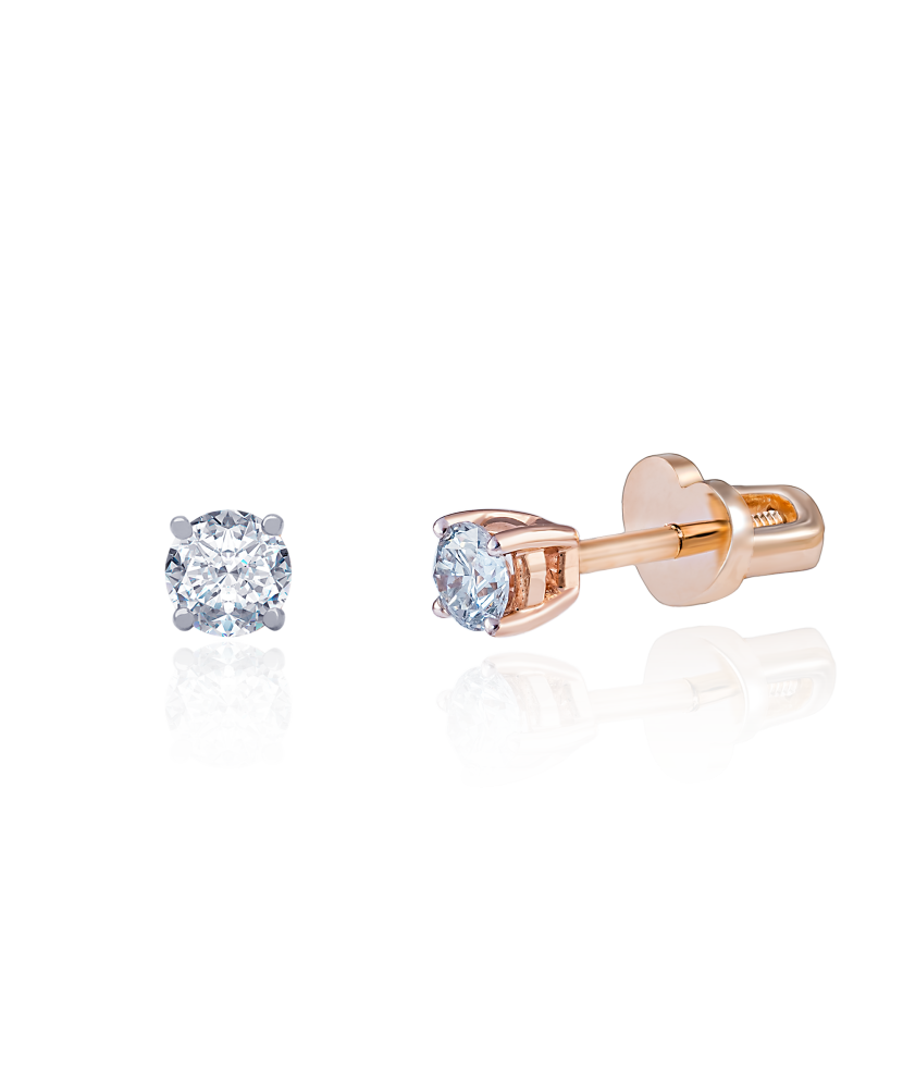 Auksiniai auskarai su briliantais  - Goldinga