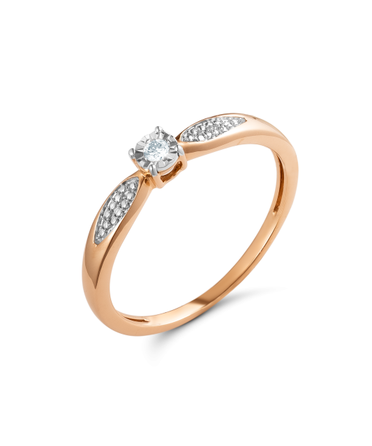 Gold ring with diamonds