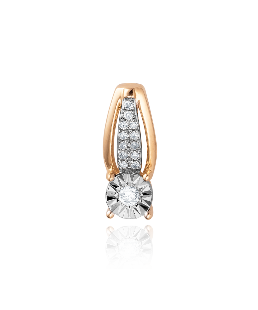 Gold pendant with diamonds