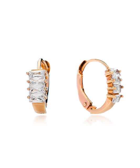 Auksiniai auskarai su cirkoniais  - Goldinga