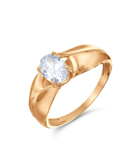 Gold ring with zirconium