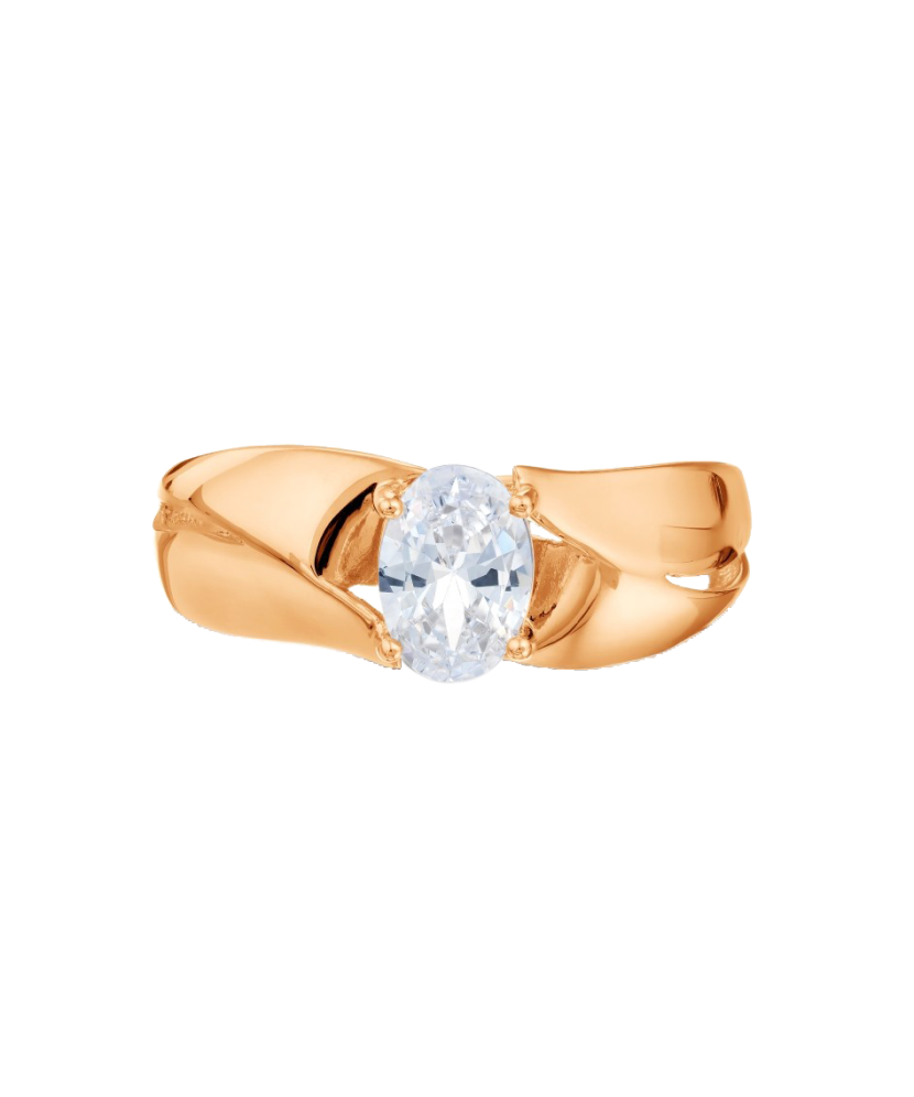 Gold ring with zirconium