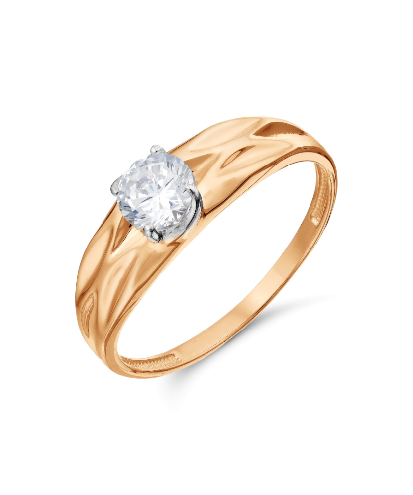 Gold ring with zirconium