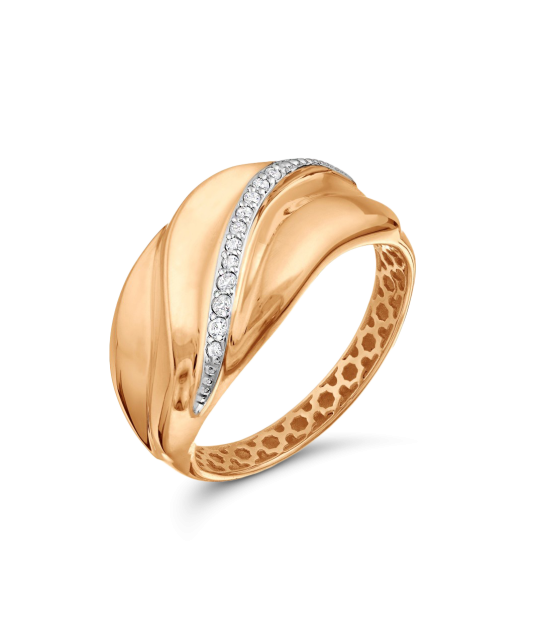Gold ring with zircons