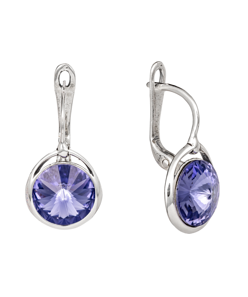 Hopeiset korvakorut kristalleilla