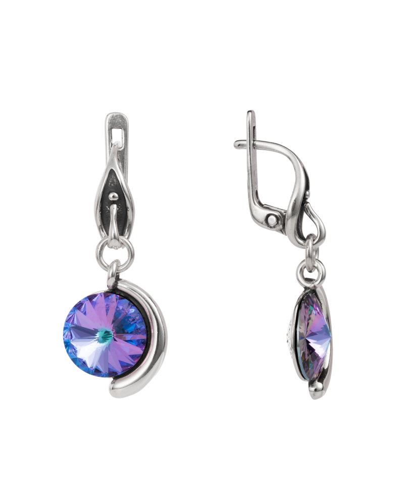 Hopeiset korvakorut kristalleilla