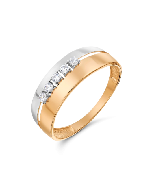 Gold ring with zircons