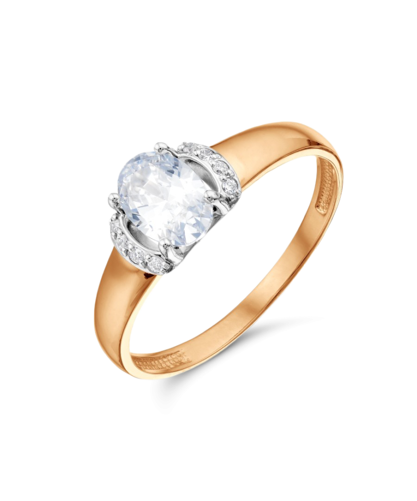 Gold ring with zircons